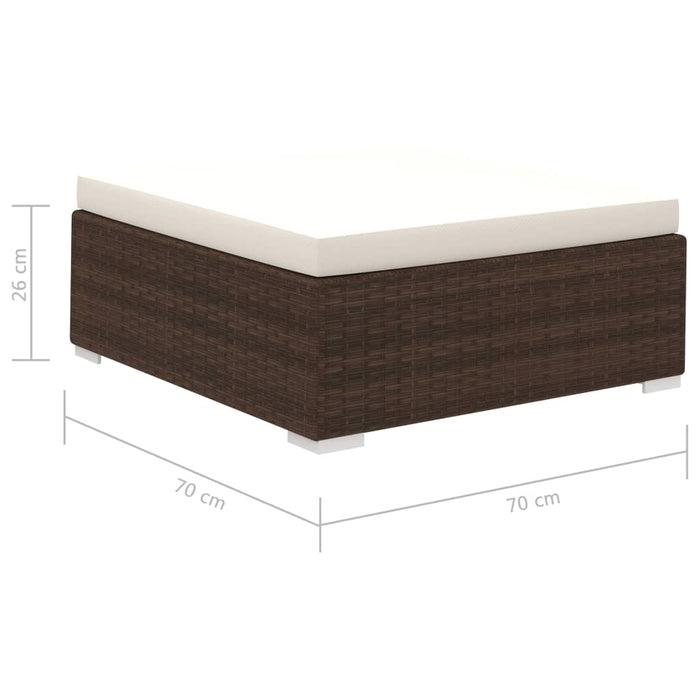 Set mobilier de grădină cu perne, 12 piese, maro, poliratan - WALTI WALTI