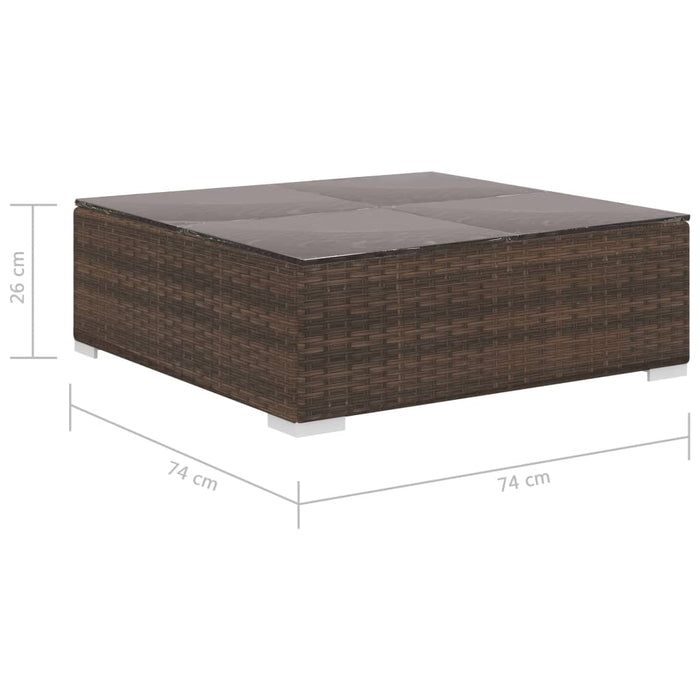 Set mobilier de grădină cu perne, 12 piese, maro, poliratan - WALTI WALTI