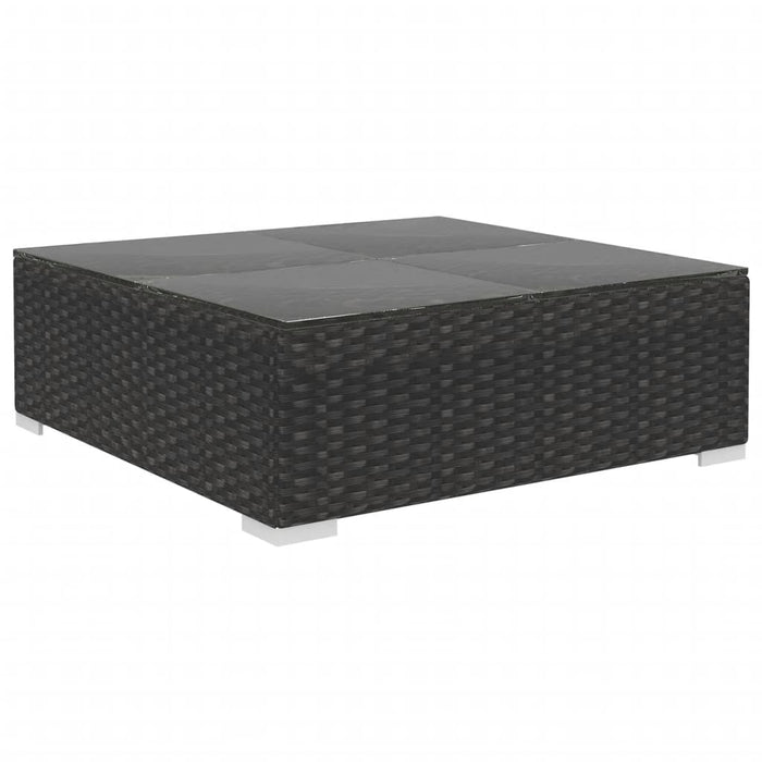 Set mobilier de grădină cu perne, 12 piese, negru, poliratan - WALTI WALTI