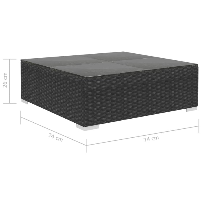 Set mobilier de grădină cu perne, 12 piese, negru, poliratan - WALTI WALTI
