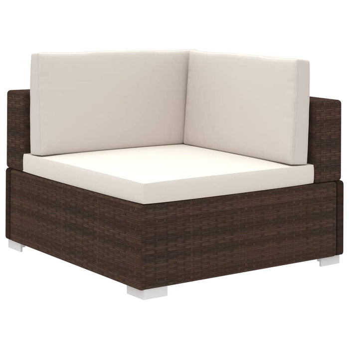 Set mobilier de grădină cu perne, 6 piese, maro, poliratan - WALTI WALTI