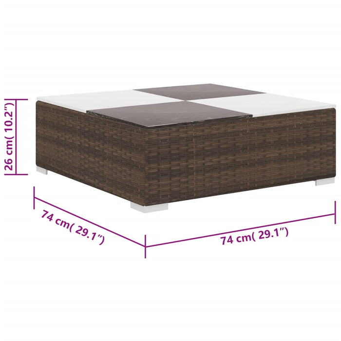 Set mobilier de grădină cu perne, 6 piese, maro, poliratan - WALTI WALTI