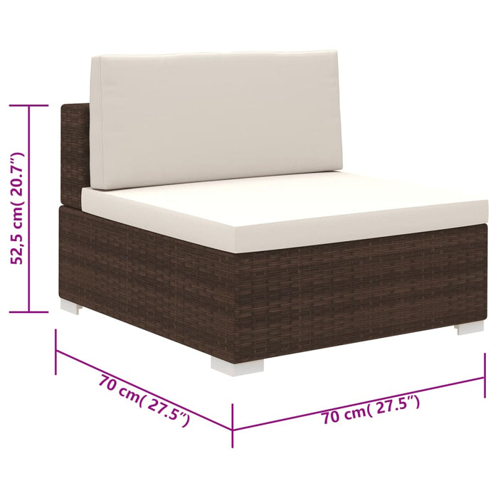 Set mobilier de grădină cu perne, 6 piese, maro, poliratan - WALTI WALTI