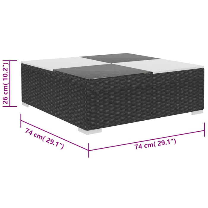 Set mobilier de grădină cu perne, 6 piese, negru, poliratan - WALTI WALTI