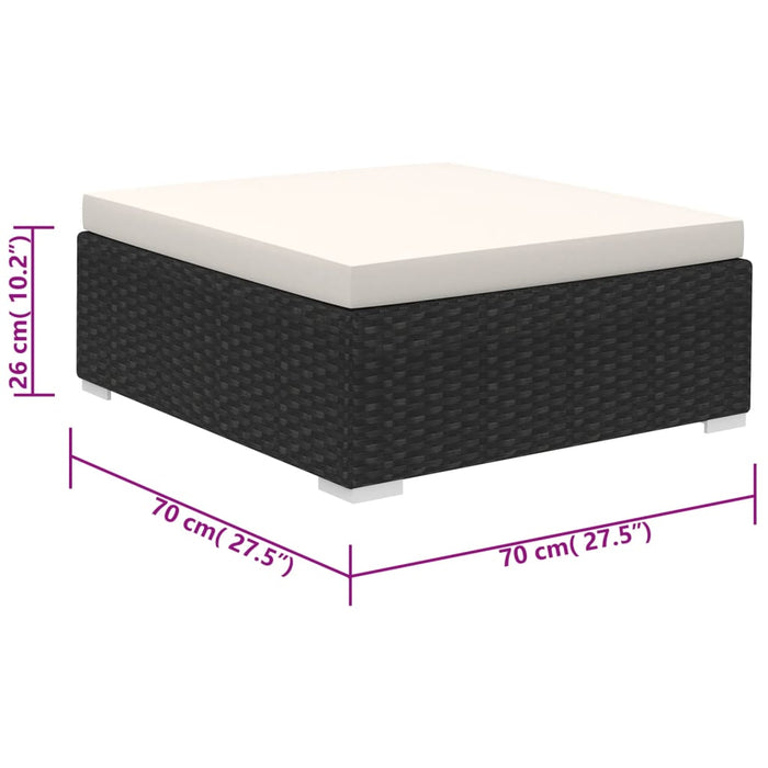 Set mobilier de grădină cu perne, 6 piese, negru, poliratan - WALTI WALTI