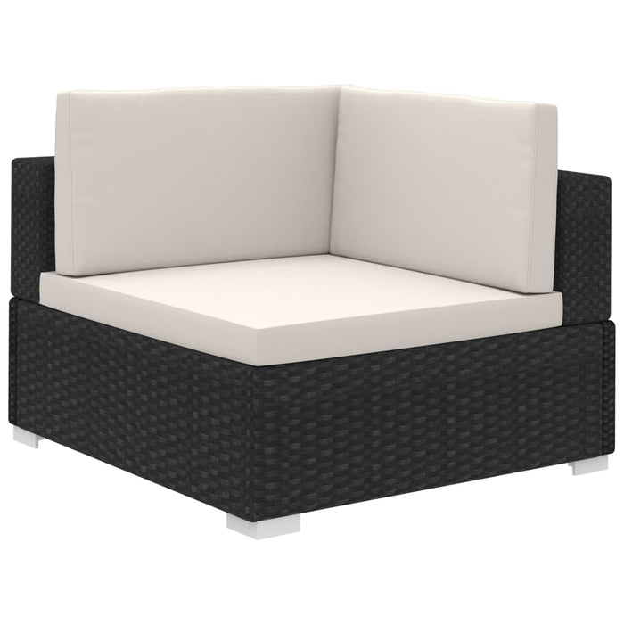 Set mobilier de grădină cu perne, 8 piese, negru, poliratan - WALTI WALTI