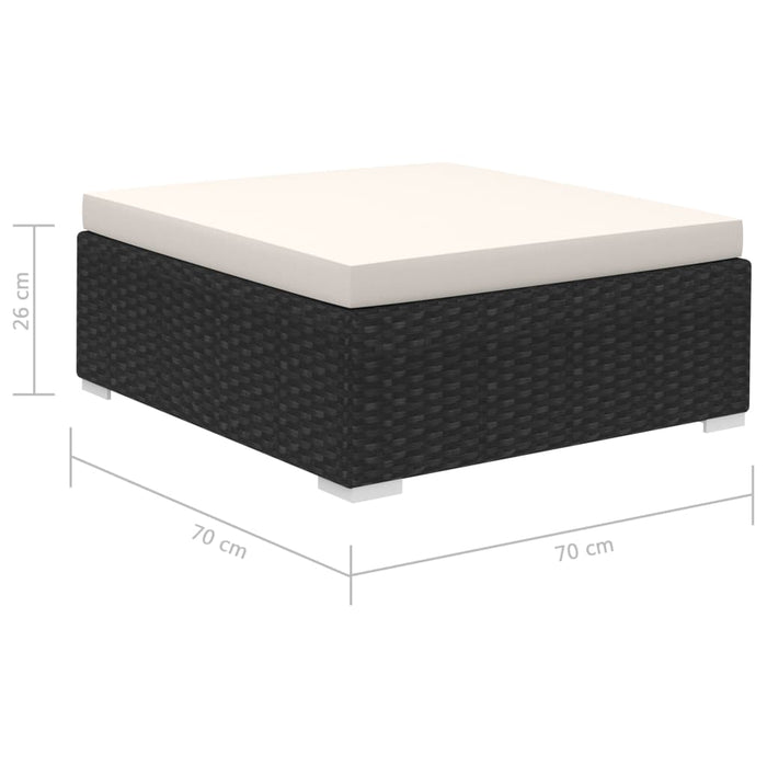 Set mobilier de grădină cu perne, 8 piese, negru, poliratan - WALTI WALTI