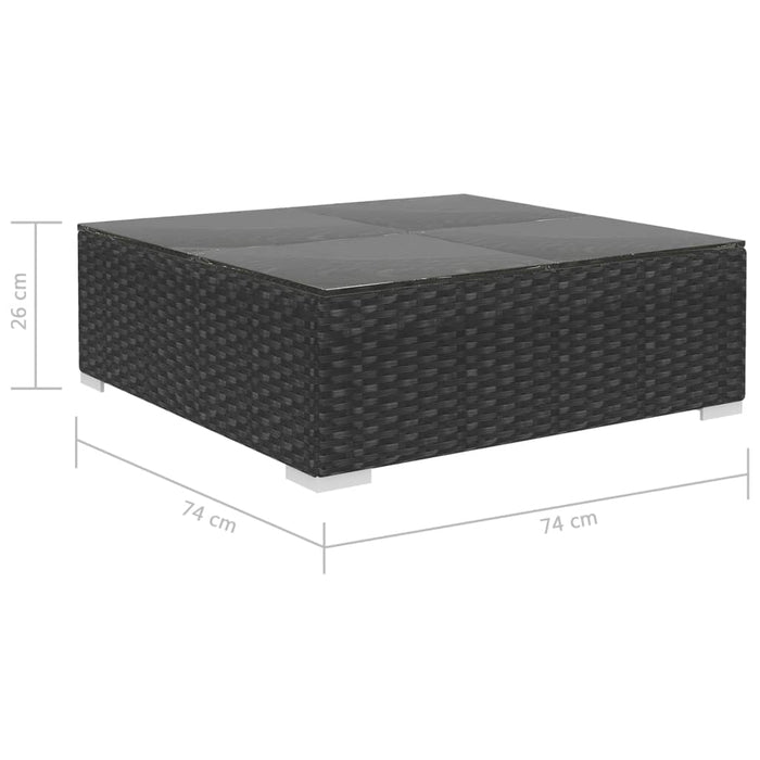 Set mobilier de grădină cu perne, 8 piese, negru, poliratan - WALTI WALTI