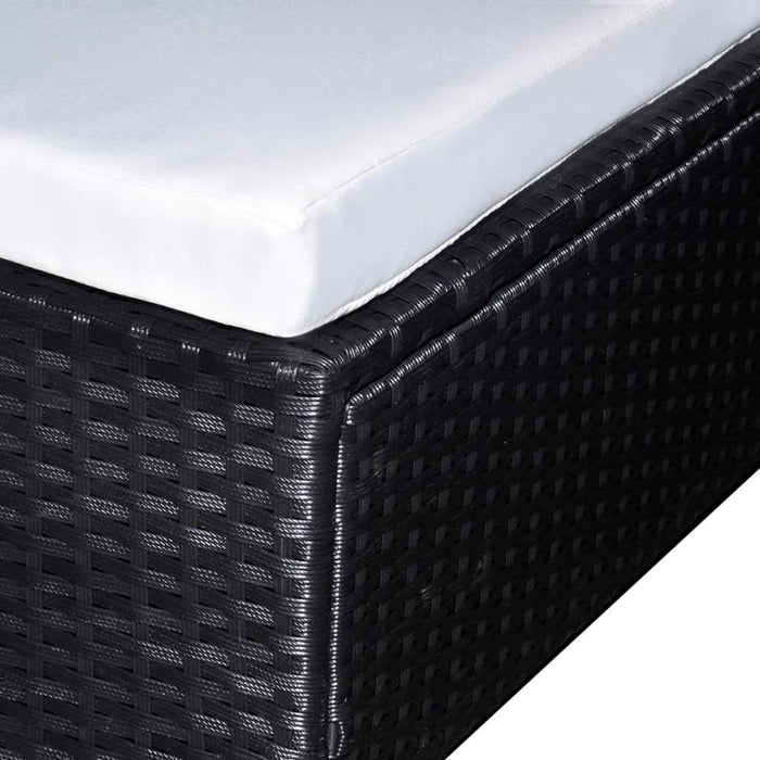 Set mobilier de grădină cu perne, 6 piese, negru, poliratan WALTI