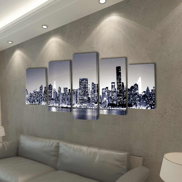 Set de tablouri pânză, monocrom, imprimeu New York Skyline, 100x50 cm - WALTI WALTI