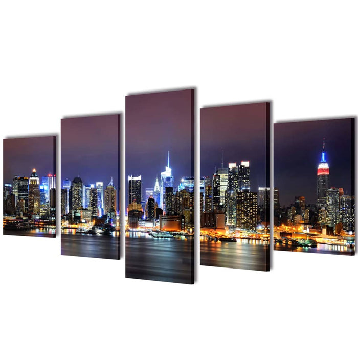 Set tablouri imprimate pe pânză, New York Skyline, 200x100 cm - WALTI WALTI