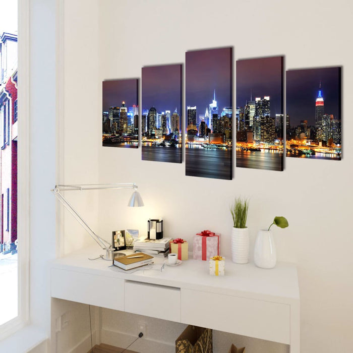 Set tablouri imprimate pe pânză, New York Skyline, 200x100 cm - WALTI WALTI