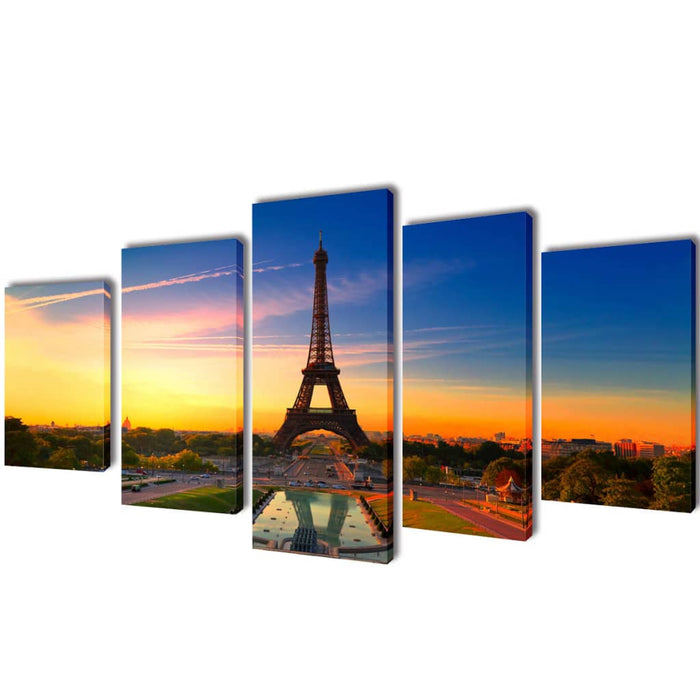 Set de tablouri imprimate pe pânză Turnul Eiffel 100 x 50 cm WALTI