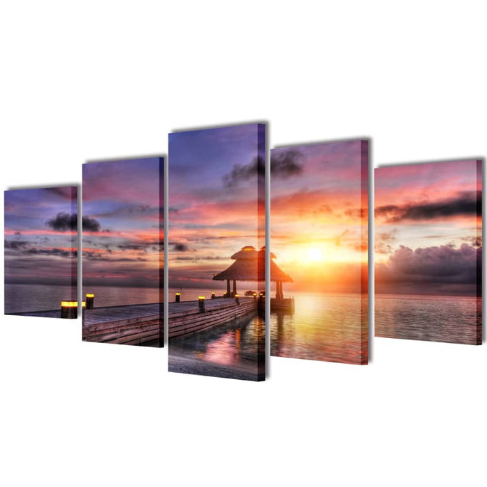 Set tablouri imprimate Plajă cu pavilion 100 x 50 cm WALTI