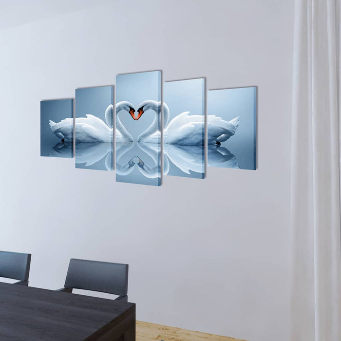 Set tablouri din pânză cu imprimeu lebădă, 200 x 100 cm - WALTI WALTI