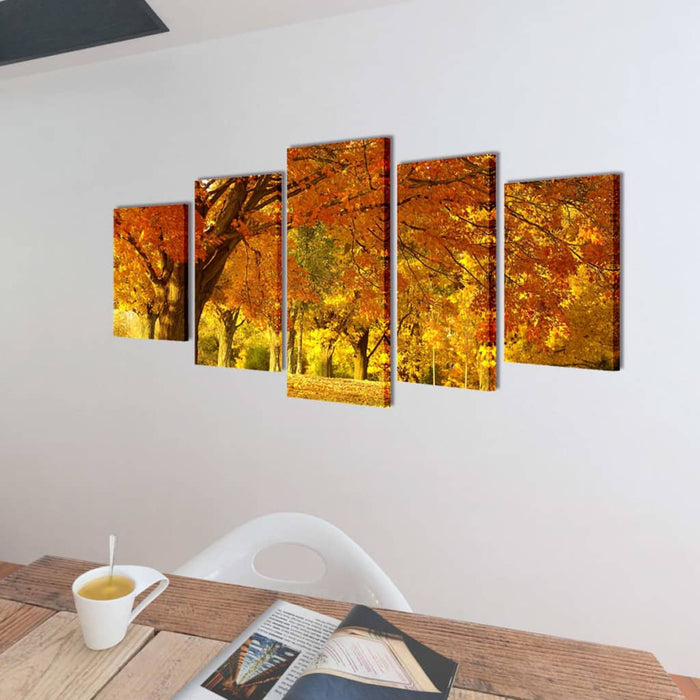 Set tablouri din pânză cu imprimeu arțar, 100 x 50 cm - WALTI WALTI