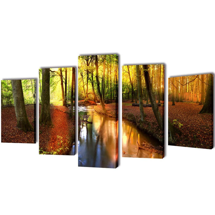 Set tablouri de perete cu imprimeu pădure, 200 x 100 cm - WALTI WALTI