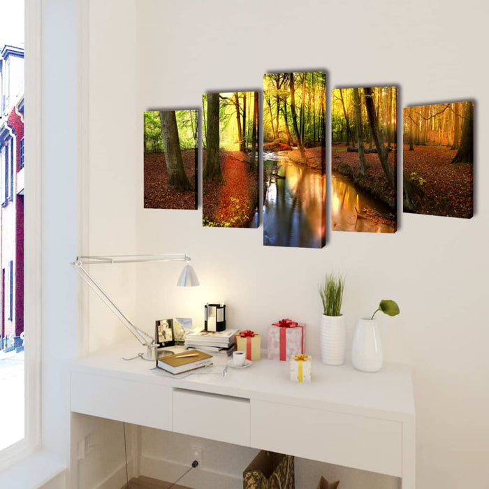 Set tablouri de perete cu imprimeu pădure, 200 x 100 cm - WALTI WALTI