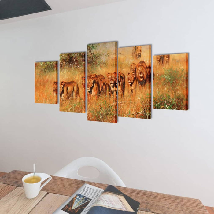 Set de tablouri de pânză imprimate lei 100 x 50 cm - WALTI WALTI