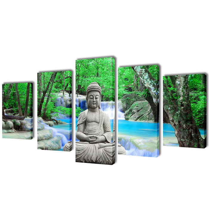 Set de tablouri, imprimeu Buddha, 200 x 100 cm - WALTI WALTI