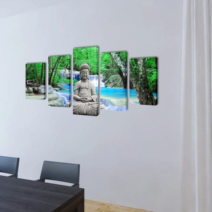 Set de tablouri, imprimeu Buddha, 200 x 100 cm - WALTI WALTI
