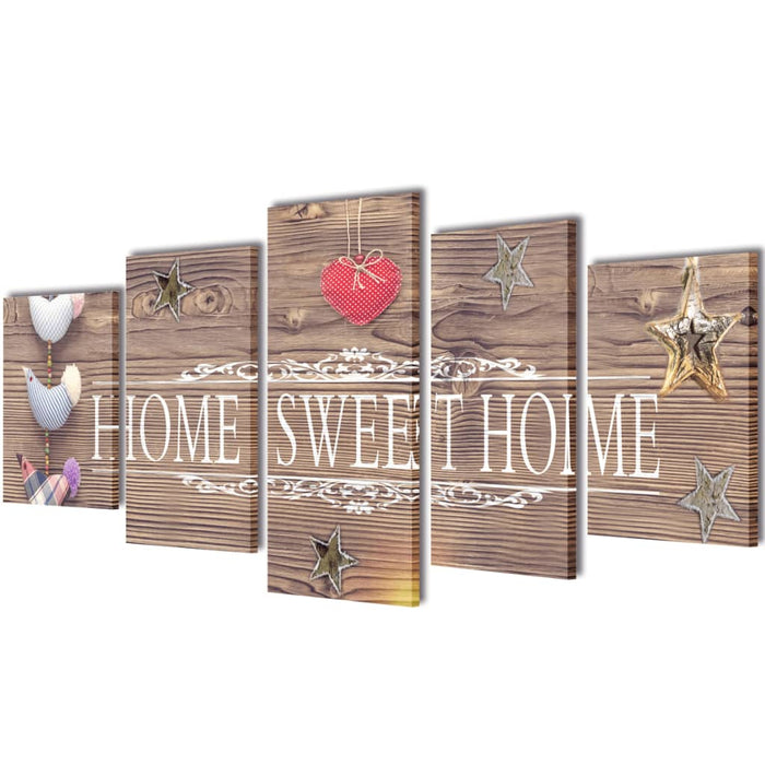 Set tablouri din pânză cu imprimeu Home Sweet Home, 100 x 50 cm - WALTI WALTI
