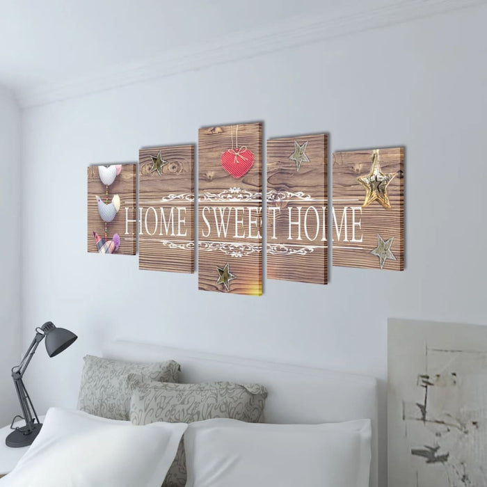 Set tablouri din pânză cu imprimeu Home Sweet Home, 100 x 50 cm - WALTI WALTI