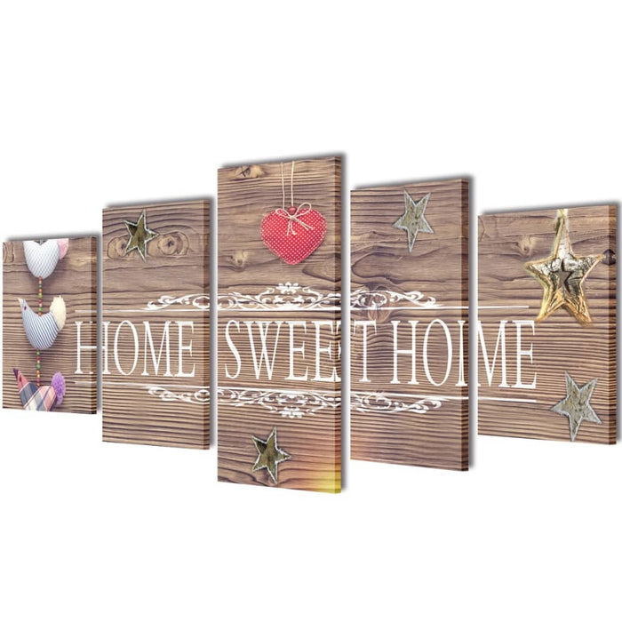 Set tablouri de perete cu imprimeu Home Sweet Home, 200 x 100 cm WALTI