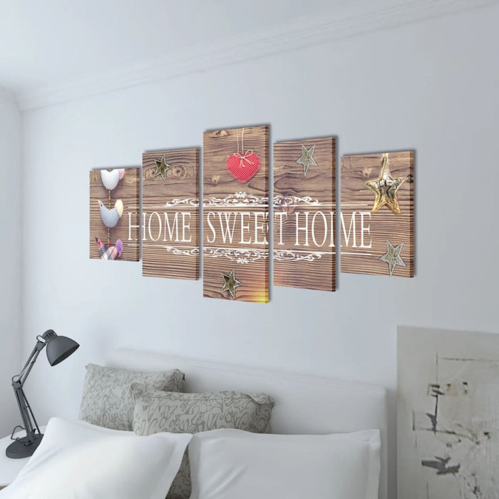 Set tablouri de perete cu imprimeu Home Sweet Home, 200 x 100 cm WALTI
