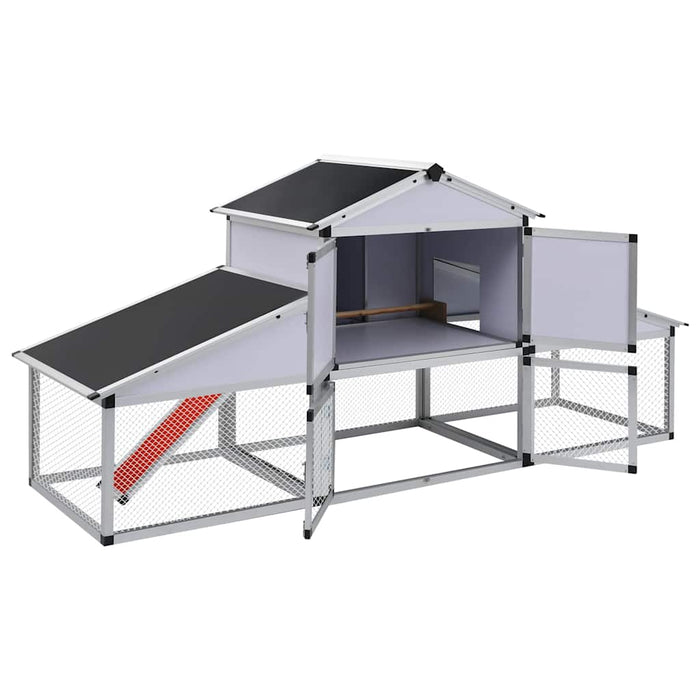 41323 vidaXL Coteț de găini cu zonă de mișcare și repaus aluminiu - WALTI WALTI