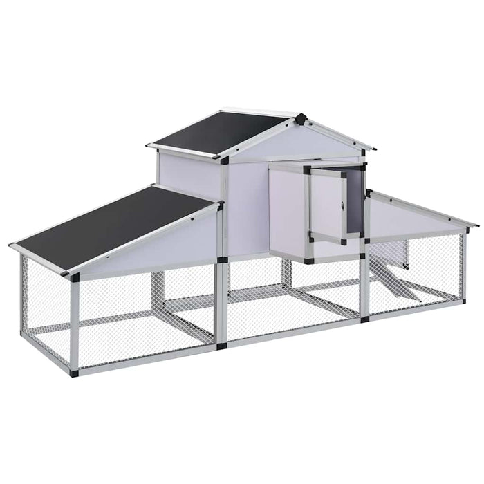 41323 vidaXL Coteț de găini cu zonă de mișcare și repaus aluminiu - WALTI WALTI