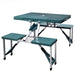 Set camping masă/4 scaune pliabile, verde deschis, aluminiu - WALTI WALTI