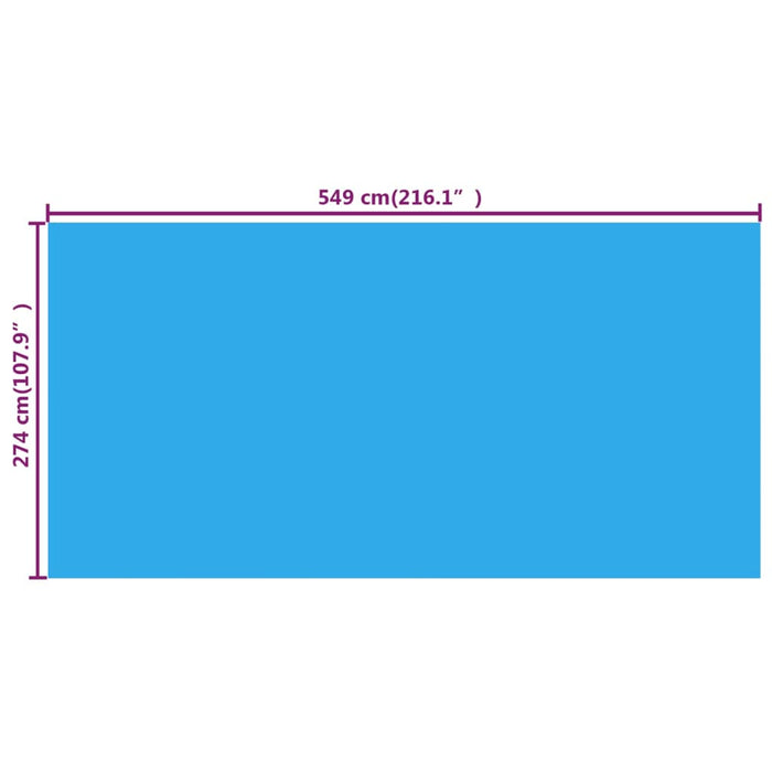 Folie dreptunghiulară pentru piscină din PE, 549 x 274 cm, albastru WALTI