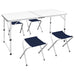 Set camping masă reglabilă înălțime/4 scaune pliabile 120x60 cm - WALTI WALTI