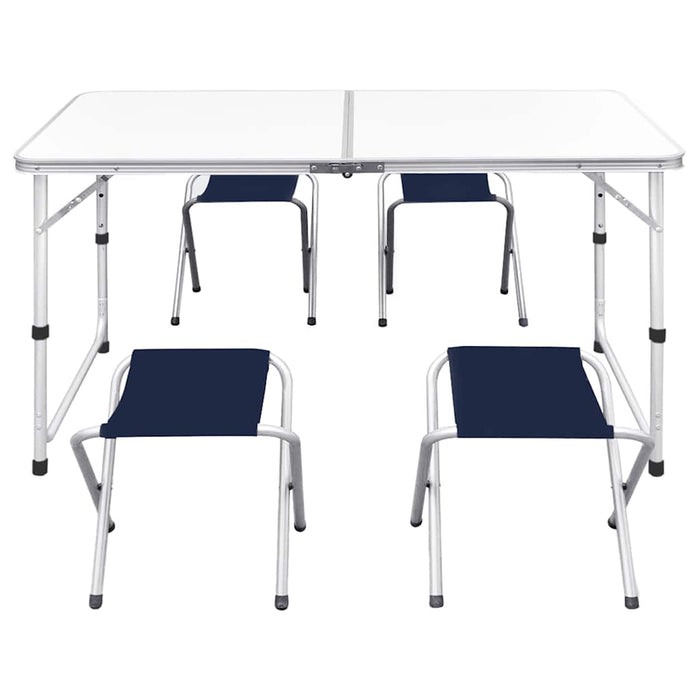 Set camping masă reglabilă înălțime/4 scaune pliabile 120x60 cm - WALTI WALTI