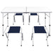 Set camping masă reglabilă înălțime/4 scaune pliabile 120x60 cm - WALTI WALTI