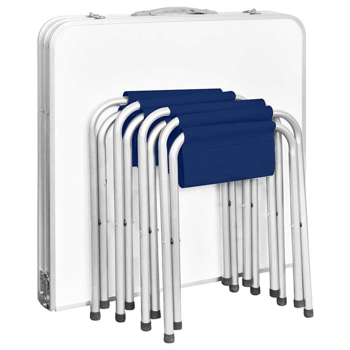 Set camping masă reglabilă înălțime/4 scaune pliabile 120x60 cm - WALTI WALTI