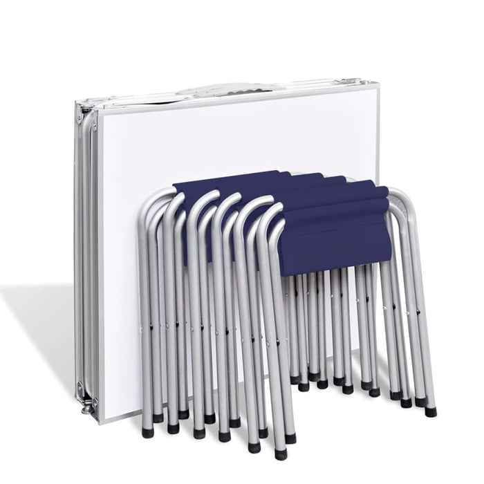 Set masă de camping pliabilă cu 6 scaune, reglabil, 180x60 cm - WALTI WALTI