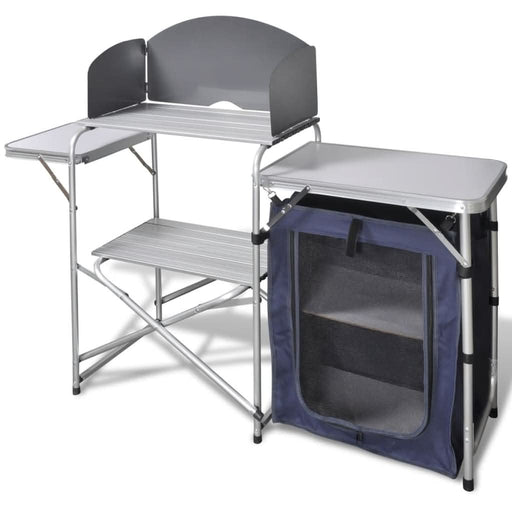 Bucătărie de camping pliabilă, cu paravânt, aluminiu - WALTI WALTI