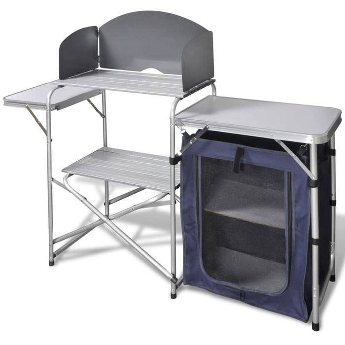 Bucătărie de camping pliabilă, cu paravânt, aluminiu - WALTI WALTI