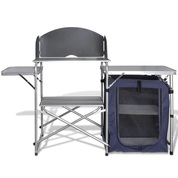 Bucătărie de camping pliabilă, cu paravânt, aluminiu - WALTI WALTI