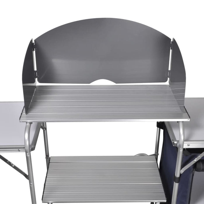 Bucătărie de camping pliabilă, cu paravânt, aluminiu - WALTI WALTI