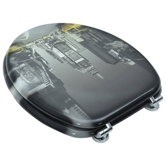 Scaun de toaletă cu capac din MDF, design din porțelan - WALTI WALTI