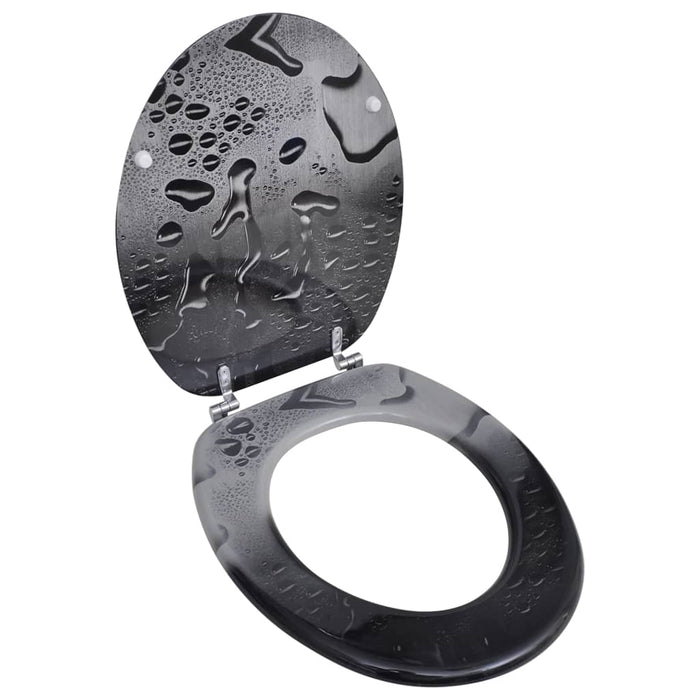 Scaun de toaletă cu capac din MDF, design cu picături de apă - WALTI WALTI