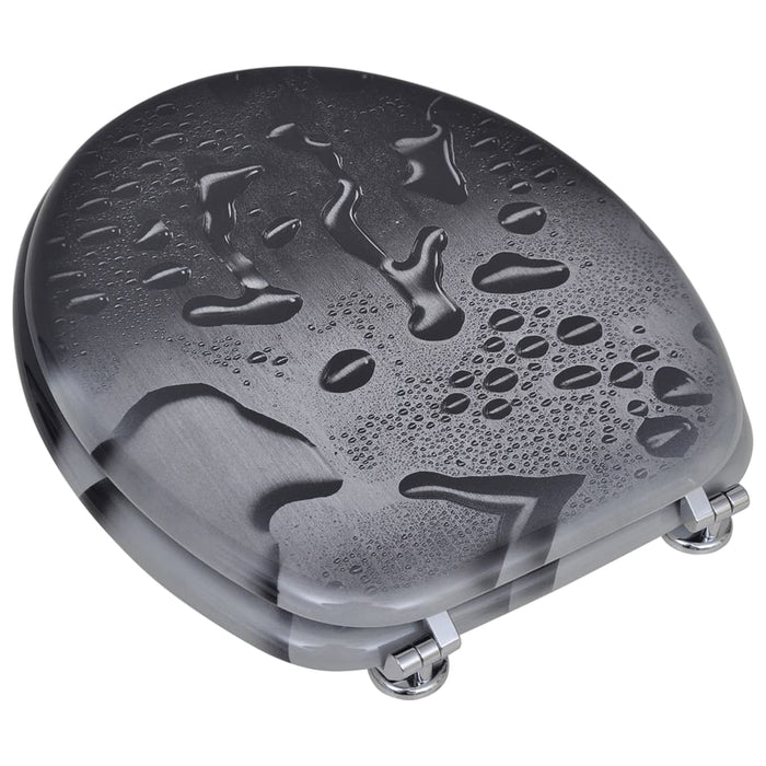 Scaun de toaletă cu capac din MDF, design cu picături de apă - WALTI WALTI