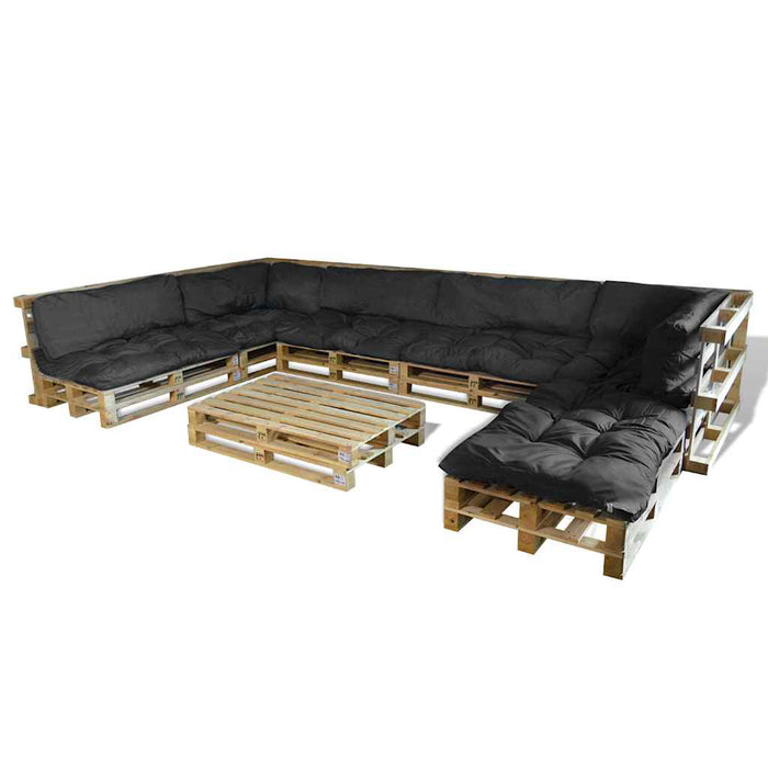 Perna pentru canapea pe palet 13 pcs Gri 120 x 80 x 10 cm - WALTI WALTI