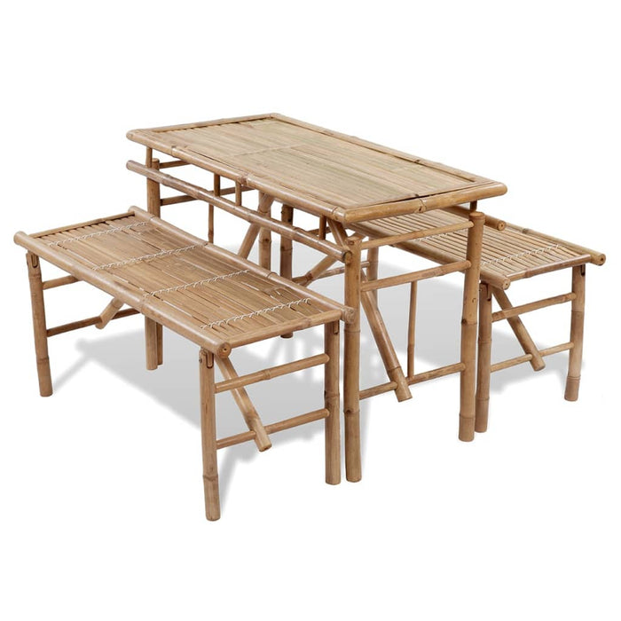 Masă pentru bere cu 2 bănci, 100 cm, bambus - WALTI WALTI