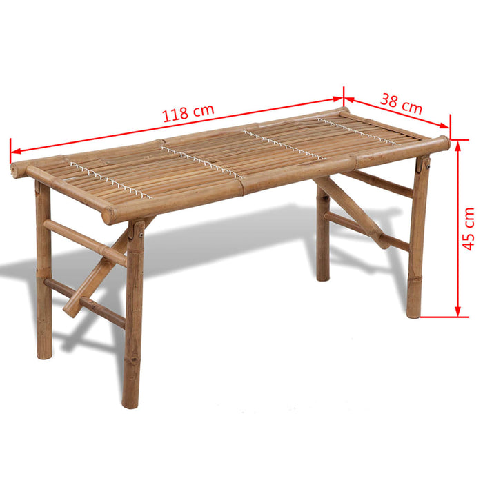 Bancă de grădină pliabilă, 118 cm, bambus - WALTI WALTI