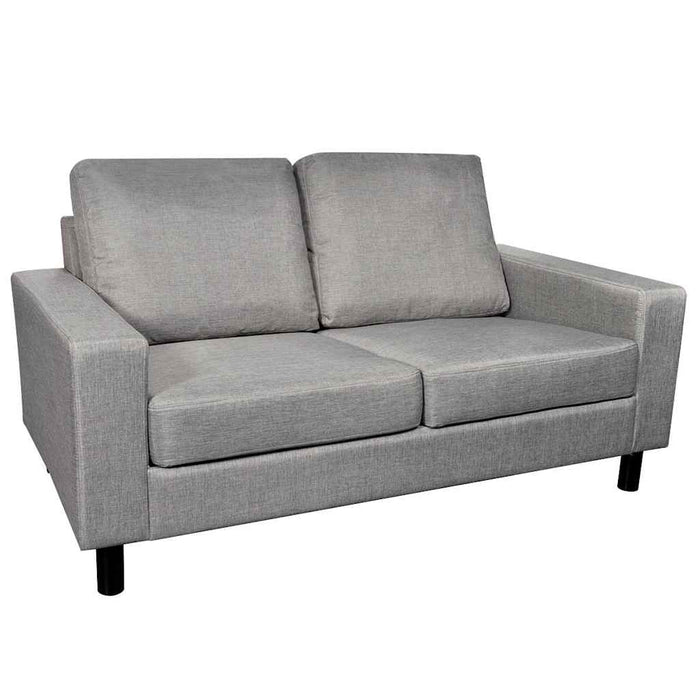 Canapea cu 2 locuri, gri deschis, material textil WALTI