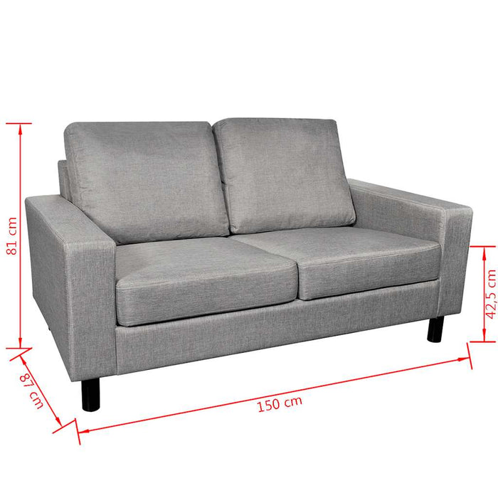 Canapea cu 2 locuri, gri deschis, material textil WALTI